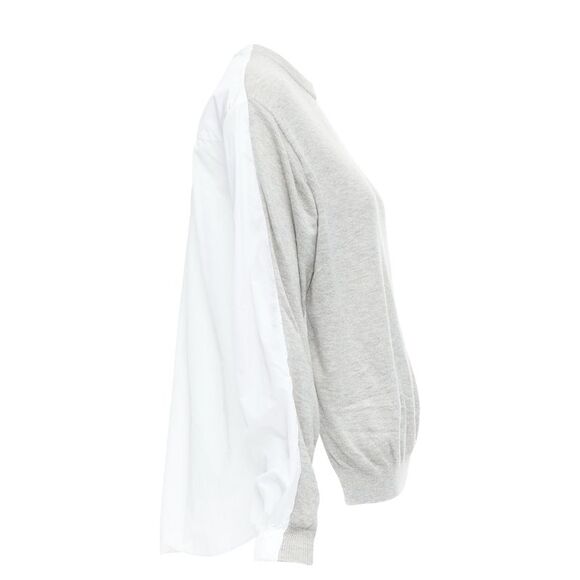 Tibi nylon merino wool contrast ruched back sweater - Picture 1 of 6